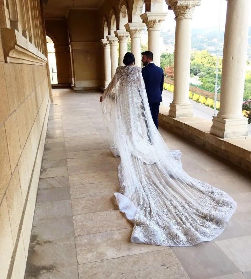 Embellished bridal cape outlet