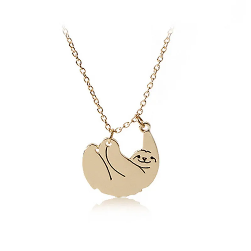 Mode Animal paresseux collier or argent alliage pendentif colliers doux bijoux pour femmes cadeau offre spéciale