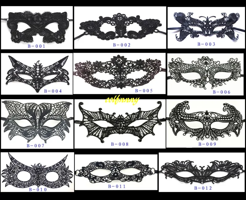 100 pz/lotto Black Sexy Lady Lace Mask Soft Eye Mask Per Masquerade Party Fancy Dress Costume Halloween Party Fancy