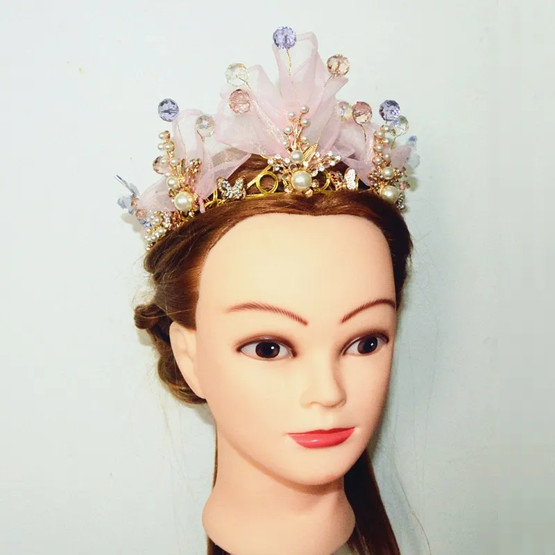 Princesa Flor Rosa Tiara Coroa De Casamento Coroas Tiaras Headpiece Nupcial Para Acessórios De