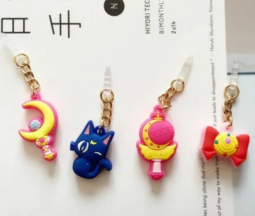 Hot Sell Valuable Cute Sailor Moon Phone Anti Dust Plug Cell Phone Accessories For Iphone4 5 6 3.5mm Earphone Jack Plug free shipping