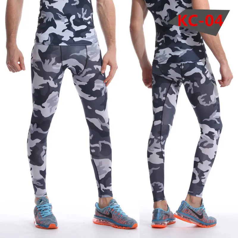 Elegante Camouflage Mens Compression Calças Sports executando calças justas calças compridas Musculação Joggers magros Full-Length Leggings Calças