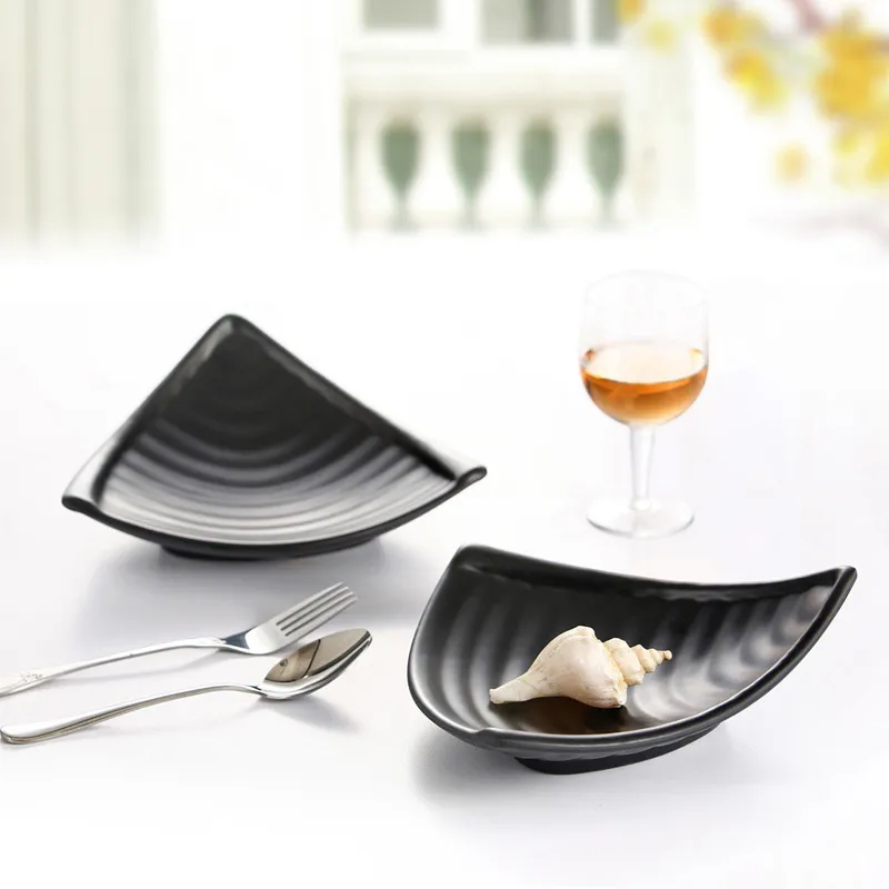 Melamine-servies dinerplaten Drie hoekschroefplaat met kettingrestaurant A5 Melamine platen melamine servies