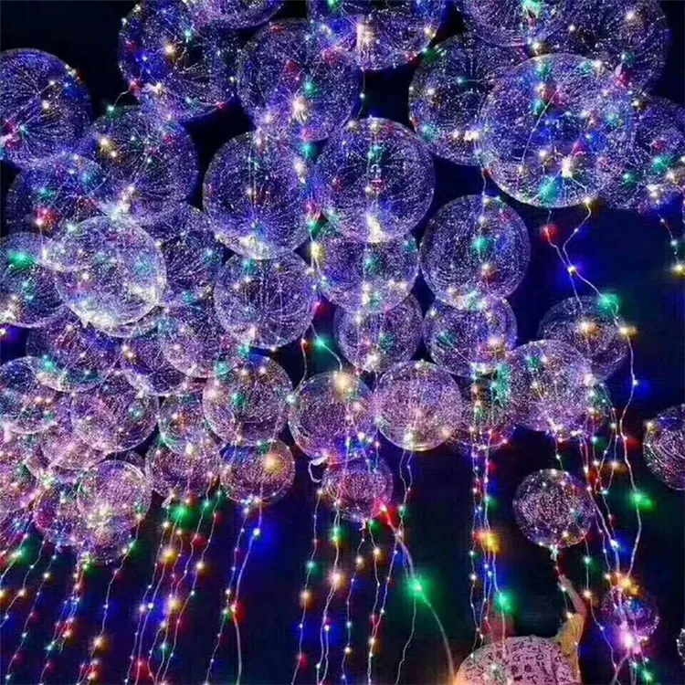Verträumter Bobo-Ball-Wellen-BOBO-Ballon mit farbigem Licht, LED-Ballon für Weihnachten, Halloween, Hochzeit, Party, Kinderheimdekorationen IB750
