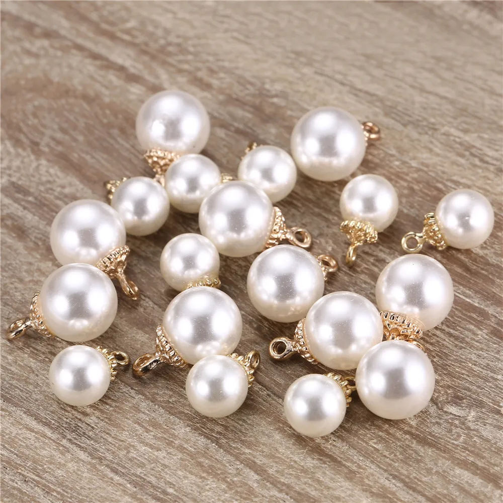 Lote de 100 unidades de abalorios de perlas de imitación, colgante para collar, joyería hermosa para orejas, fabricación de joyas para mujer 4791910