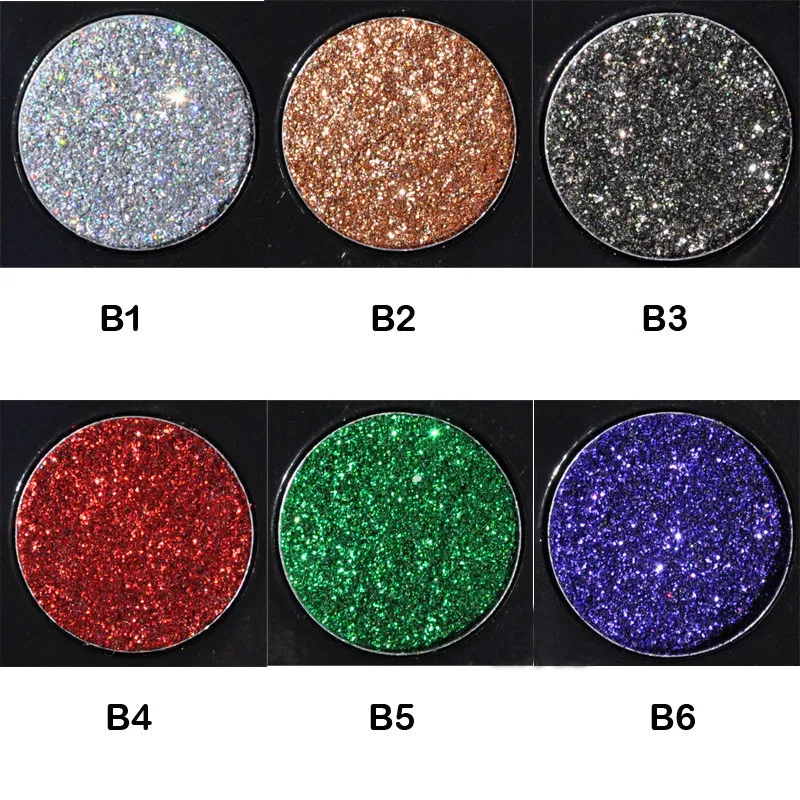 Handaiyan glitter oogschaduw Shimmer metalen 6 kleurenpalet