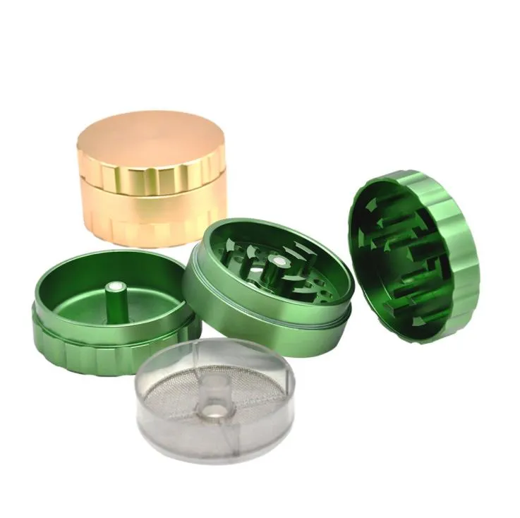 New type metal smoke grinder multi function aluminum 2 layer diameter 63mm multi-component aluminum alloy cigarette lighter