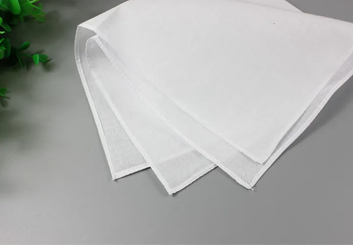 Saf Beyaz Hankerchiefs 100% Pamuk Mendil Kadın Erkek 28 cm * 28 cm Cep Kare Düğün Düz DIY Baskı Çizmek Hankies 150 adet