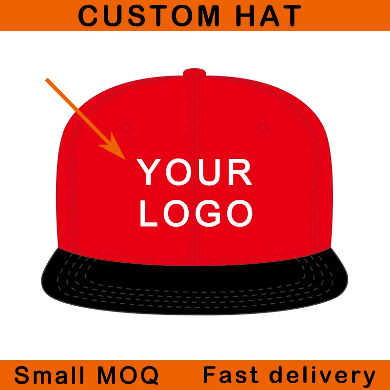 Custom baseball hat small MOQ order flat brim full close fitted 3D fashion embroidery trucker basketball football golf tennis sport hip hop custom snapback cap