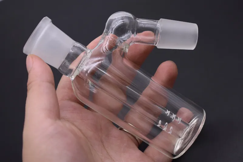 Hoge kwaliteit Ash Catcher voor Glazen Bong 14mm 18mm 45 graden helder vrouwelijke mannelijke asvanger voor het roken van waterleidingen Heady Dab Oil Rigs goedkoopste