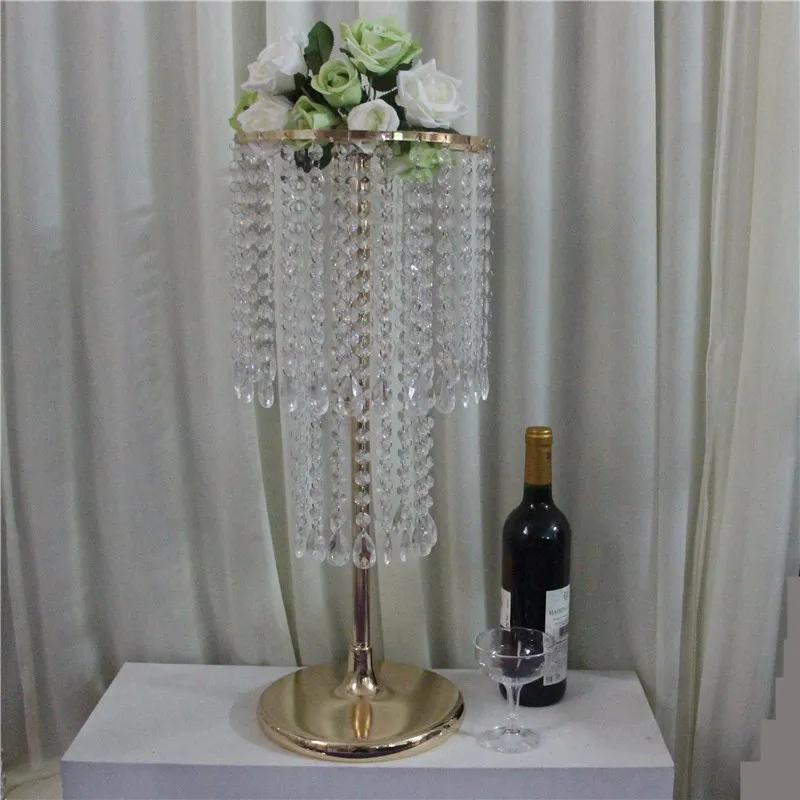 60 cm lång bröllopsblommor Stand Crystal Road Lead Wedding Peeps Pedestal Wedding Column Home Party Dinning Talble Decor6271089