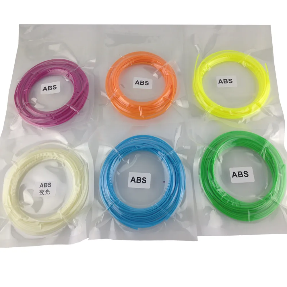 DHL / FedEx geben / BAG 3D Printer Pen Filament ABS / PLA 1,75 mm 3D-Druck Feder-Material 20 Farbe 10M / Packung