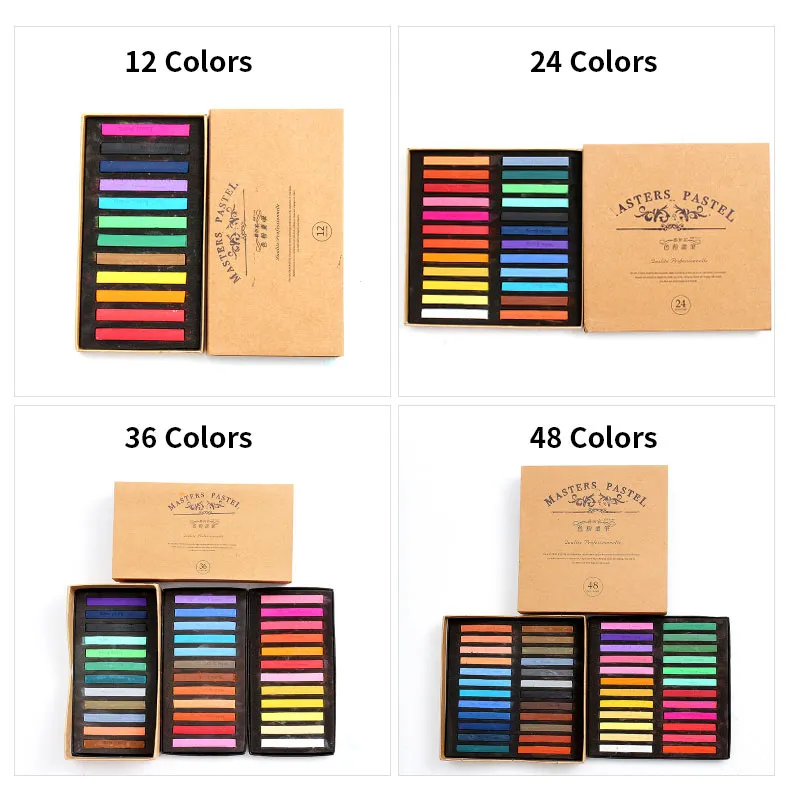 Marie's Painting Crayons Soft Pastel 12/24/36/48 Färger Konstritning för studentkalkfärg Crayon Borste brevpapper Art Supplies
