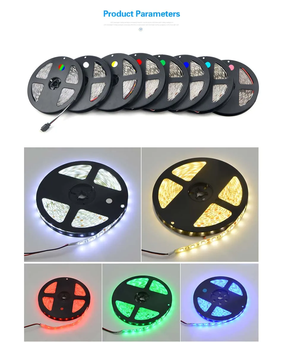 Tira de luces LED SMD 5050 resistente al agua 5M 12V decoración lámpara de cadena LED 60LEDsM RGB RGBW RGBWW amarillorosaazulverderojo 11 Col3551126