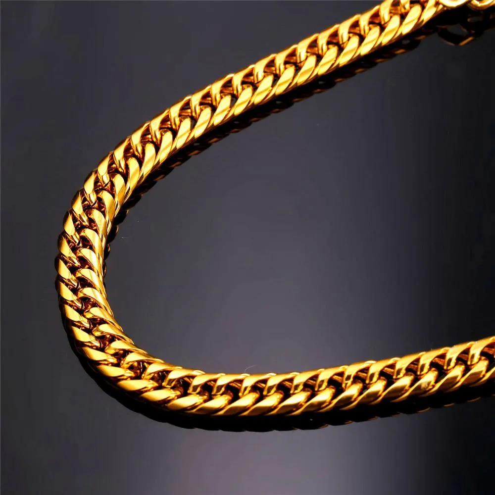Pack 2 Collares Cubanos Para Hombre Y Mujer, Acero Inoxidable 316L, 5mm Ancho, Diseño Elegante Y Antialérgico