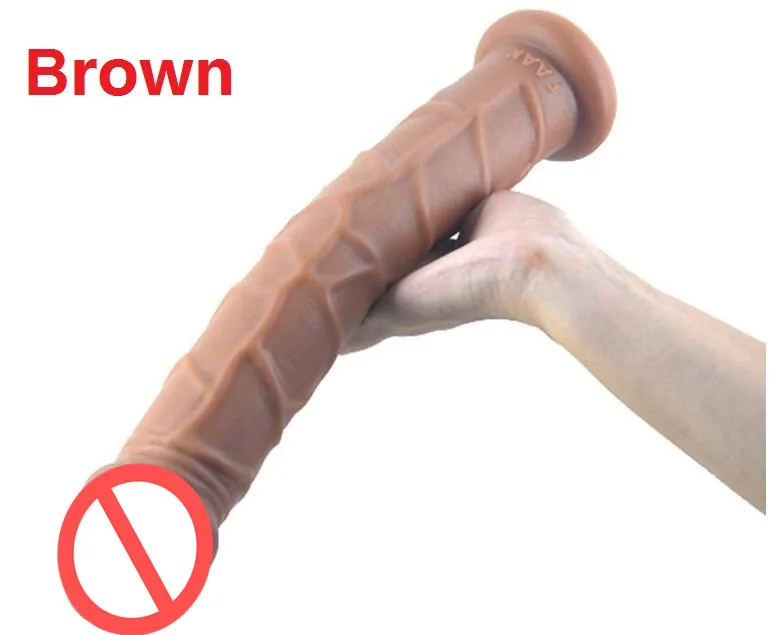 Realistisk 33cm lång dildo med sugkopp konstgjord penis kuk vagina plugga g spot stimulera kvinnlig onani sex leksak för kvinnor 5 c