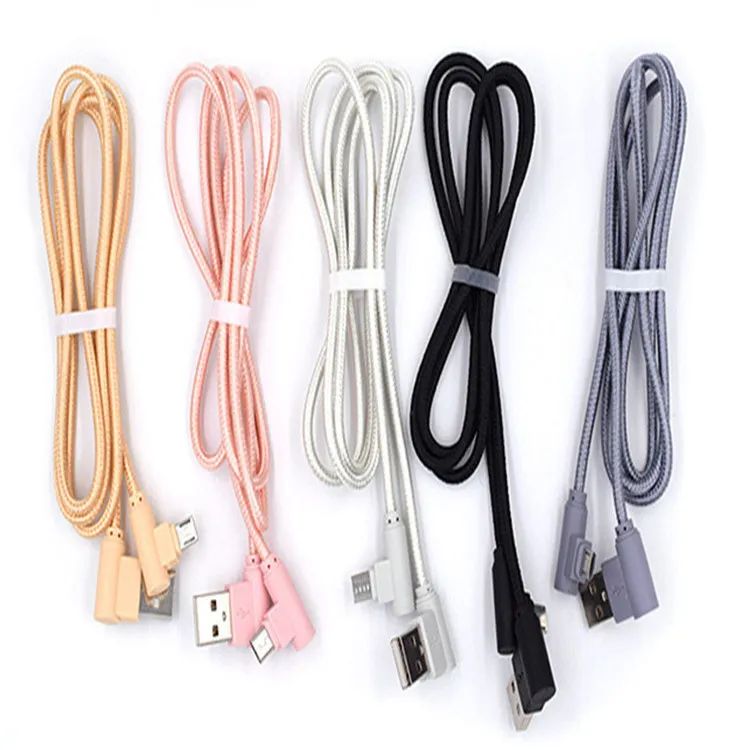 Cavo Micro USB 1 Metro Angolato 90 Gradi - Connettore A L, Compatibile Con Samsung, Sony, LG, HTC, Nokia E Altri, Colore Bianco - 3