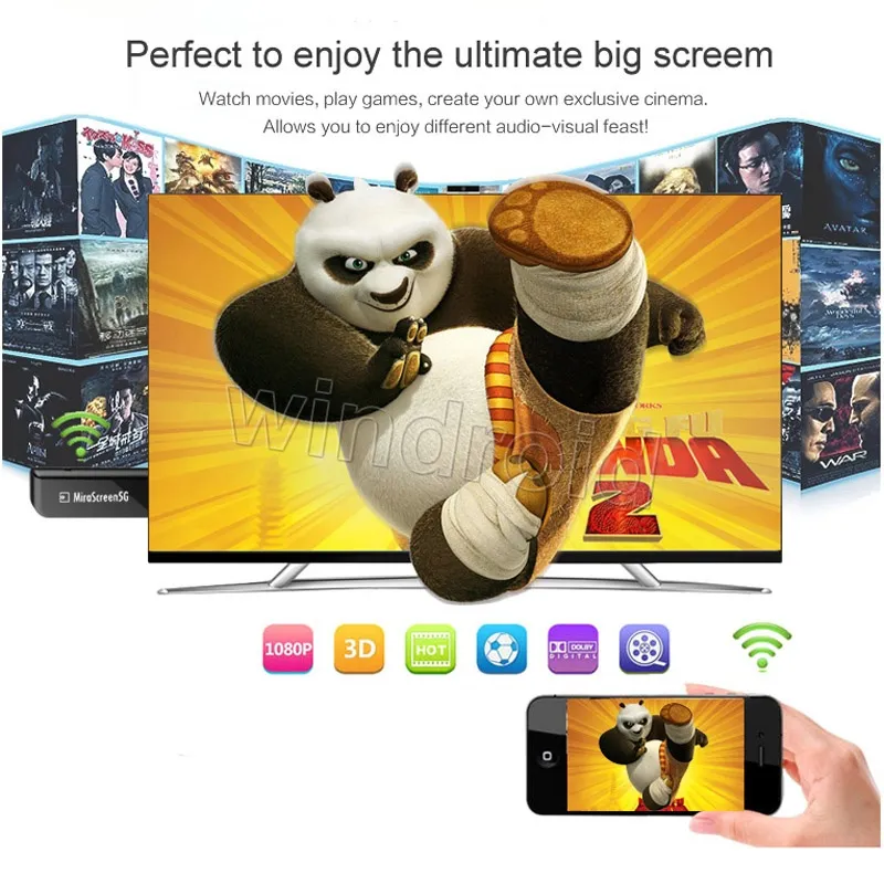 MIRESSREEN MIRASCREEN MX Беспроводной дисплей DONGLE Media Video Streamer 1080P TV Stick Mirror ваш экран к PC Projector AirPlay DLNA