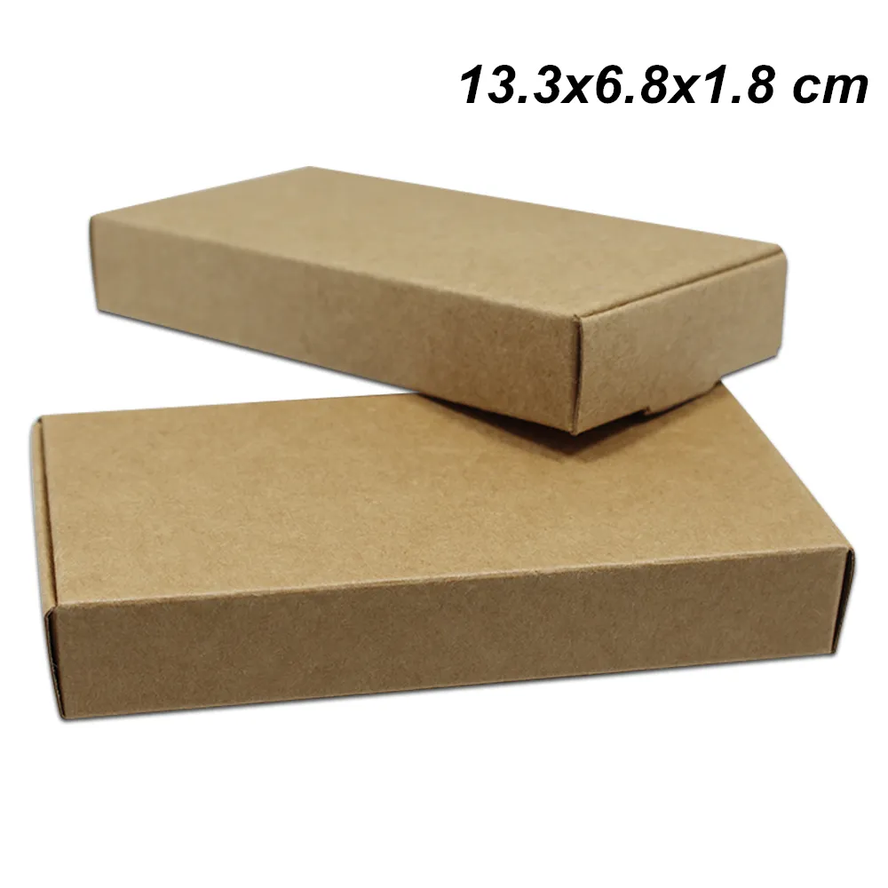 13.3x6.8x1.8 cm 30 Pcs/lot papier kraft brun boîtes à savon faites à la main pour bonbons gâteau épicerie Pack carte conseil fête cadeaux Arts artisanat boîtes de rangement