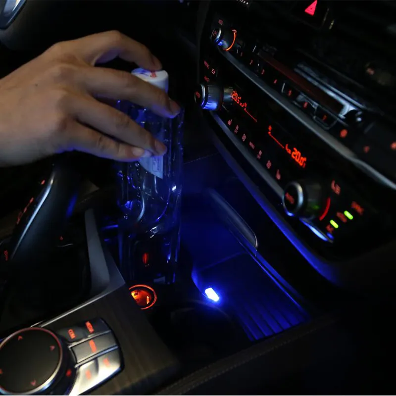 تصفيف السيارة ملصق ملصق كوب تخزين مربع تخزين ضوء USB ديكور لـ BMW F10 E90 F20 F30 E60 GT F07 X3 F25 X4 F26 X5 X6 E70 Z4 F15 F16 ملحقات