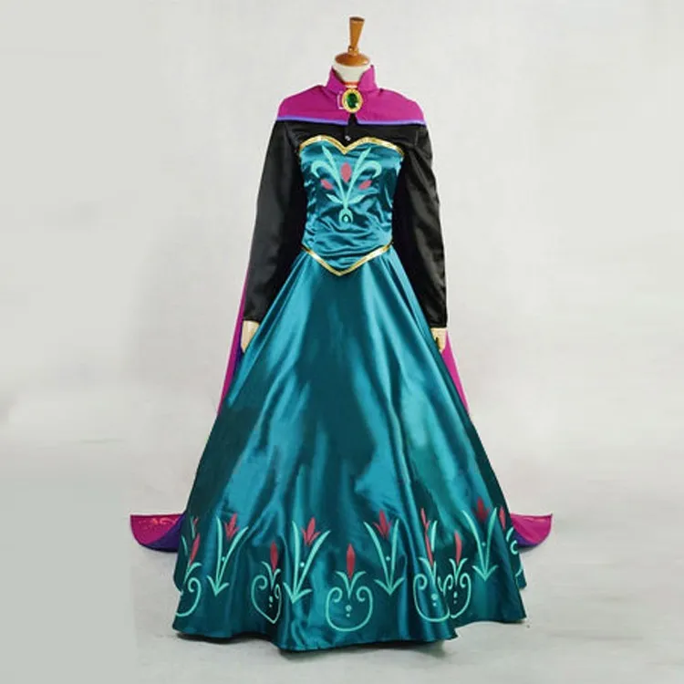Adulte Femme la Reine des Neiges Anna Déguisement Cosplay Fête Robe Costume  6-18