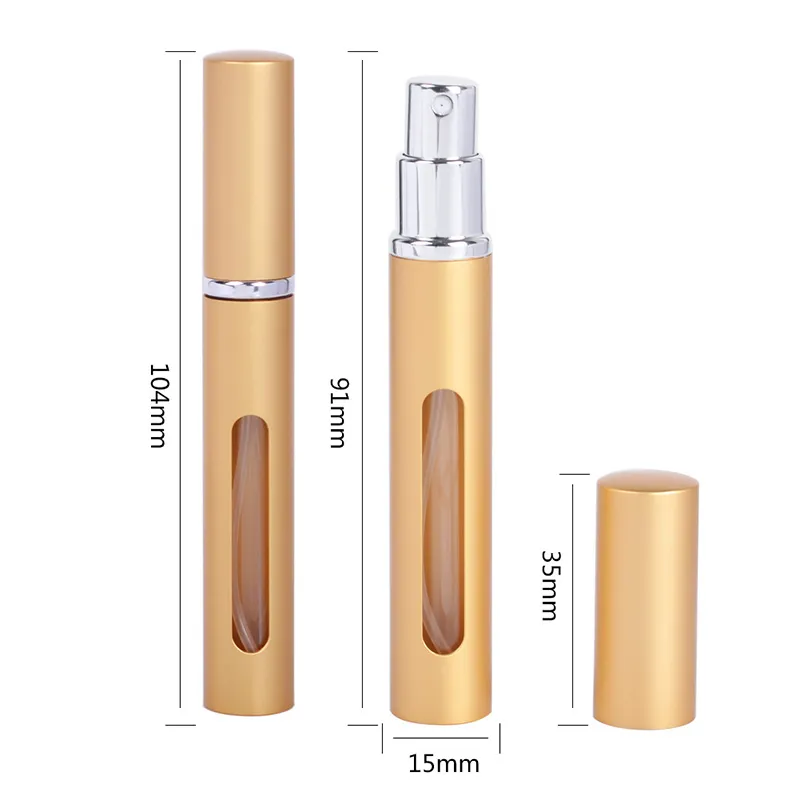 Tom 5 ml 5cc Mini Portable Refillerbara Flaskor Praktisk Rese Fragrance Flytande Hållare Parfym Atomizer Spray Bottle Pump Storage