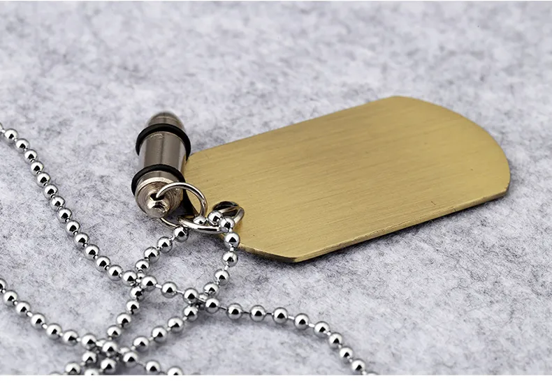 Personality Bullet Military Card Pendant Necklace Vintage Antique Dog Tag For Men Women Best Gift