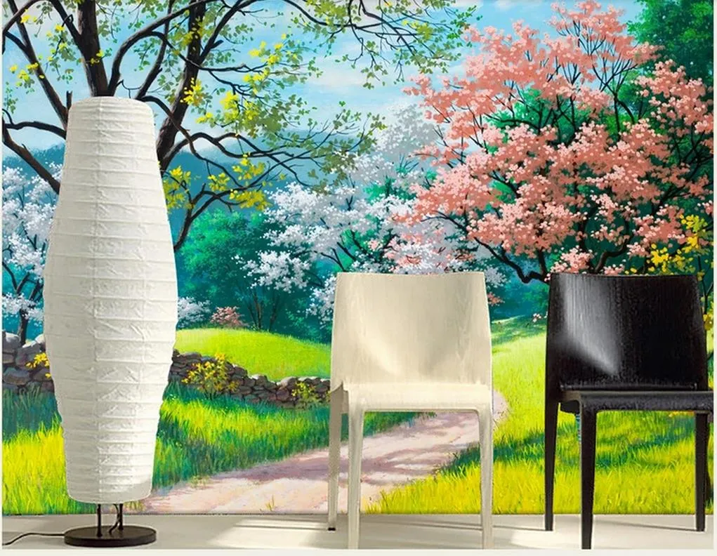 Personalizzato 3d carta da parati pareti 3d foto wallpaper paesaggio murales Bello colore pastorale pittura a olio arte televisione sfondo muro decor