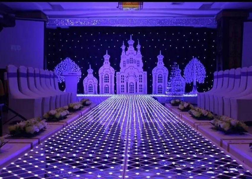 60X60 CM classique luxe coloré LED cristal décoration de mariage allée coureur T Station scène miroir tapis livraison gratuite