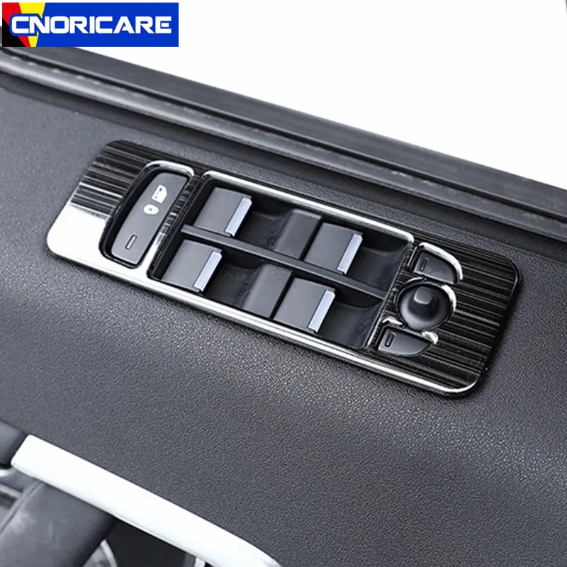 Przełącznik do podnoszenia szyby samochodowej Przełącznik Dekoracji Dekoracji Wykończenia Ze Stali Nierdzewnej 4 sztuk dla Land Rover Discovery Sport 2015-18