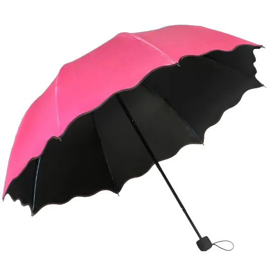 Rain / Water Fall 매직 플라워 블룸 썬 레인 우산 윈드 룩 컴팩트 경량 컬러 자외선 차단 우산 5 색