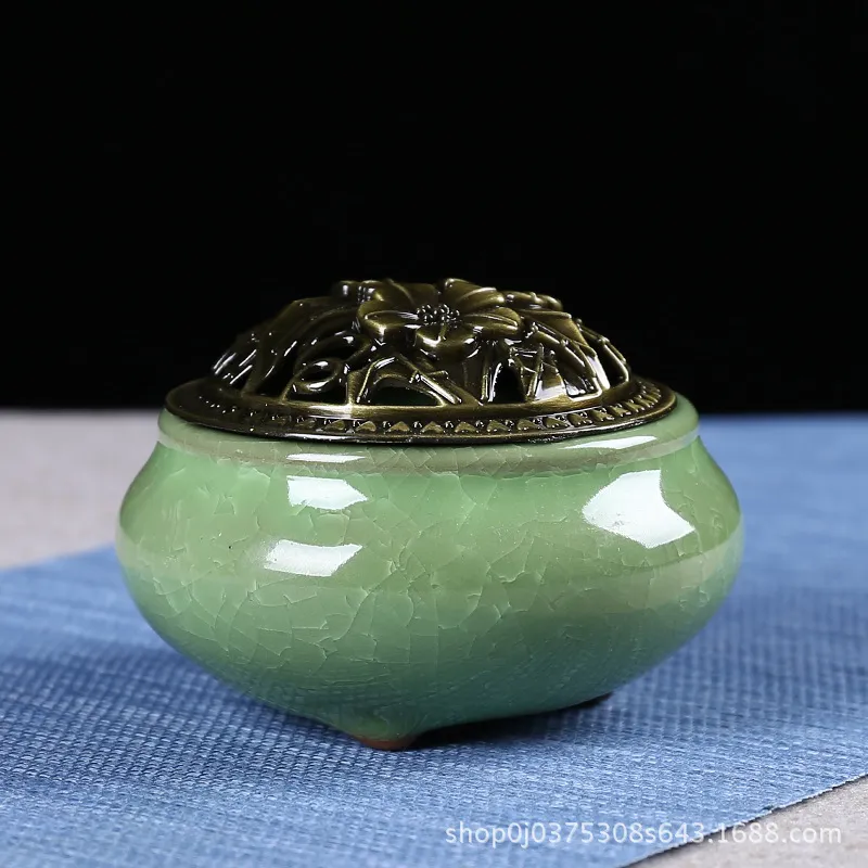 New Arrival Celadon Buddyzm Kadzidło Burner Stop Kadzidła Palnik Sandalwood Censer Home Decoration