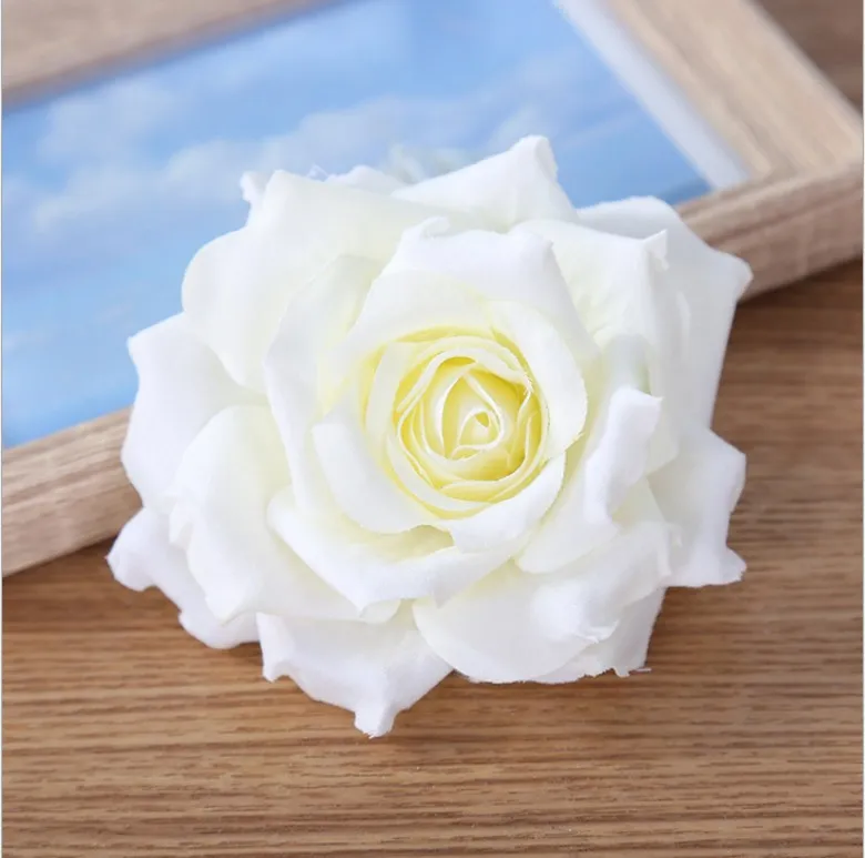 Шелковый цветок голова Роза свадебное торжество место красочные розы цветы головы искусственные атласная роза для DIY свадебный фон стены
