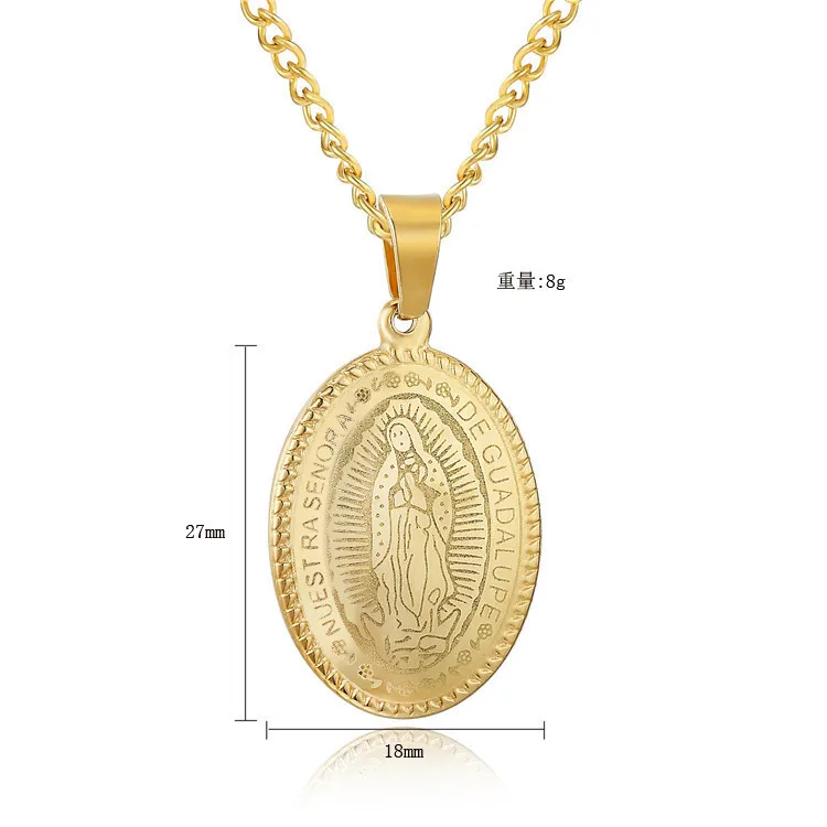 Gold Silver Two Tone Stainless Steel Religious Pendant Gold Silver Two Tone Stainless Steel Religious Pendant