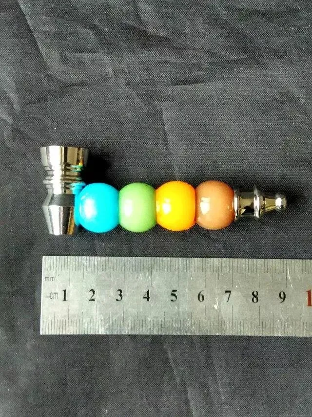 Tubo de múltiples burbujas de metal Accesorios de Bongs de vidrio al por mayor, Fumar en pipa de agua de vidrio, Envío gratis