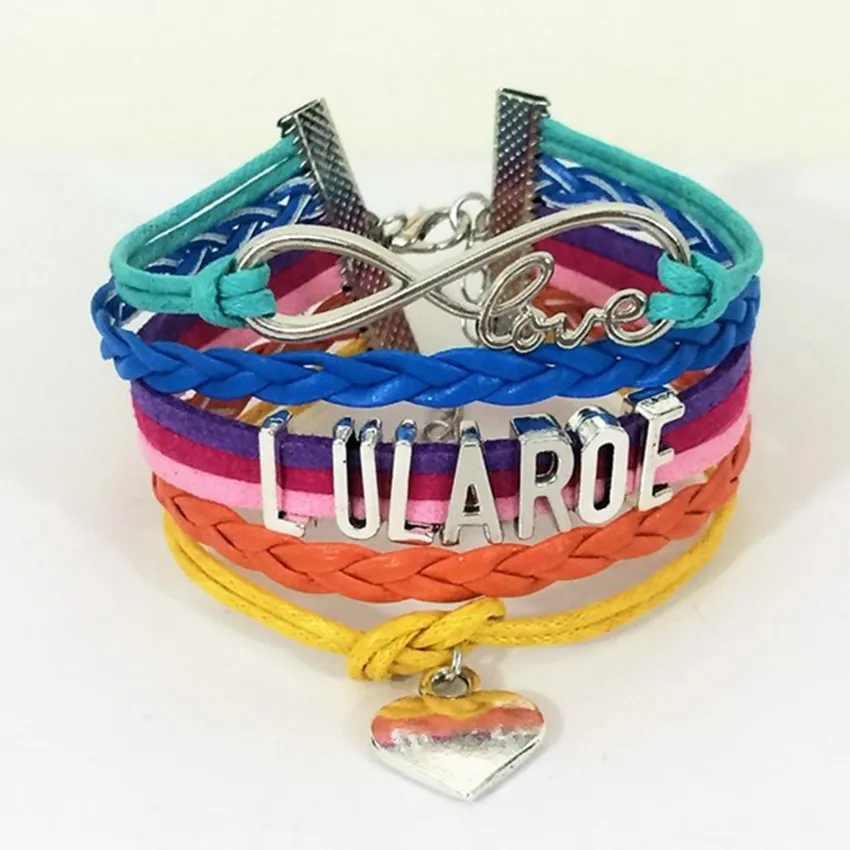 lot LuLaroe Infinity Love Unicorn Charm Woven Bracelet Europe America Style Bangle Handmade Leather Braided Bracele9869766