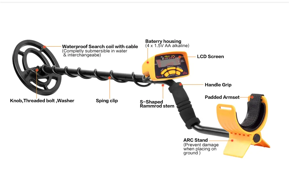 Profissional MD6250 Detector De Metais Subterrâneo de Alto Desempenho Treasure Hunter Todas Moedas De Metal Moedor De Ouro Pinpointer Detecção