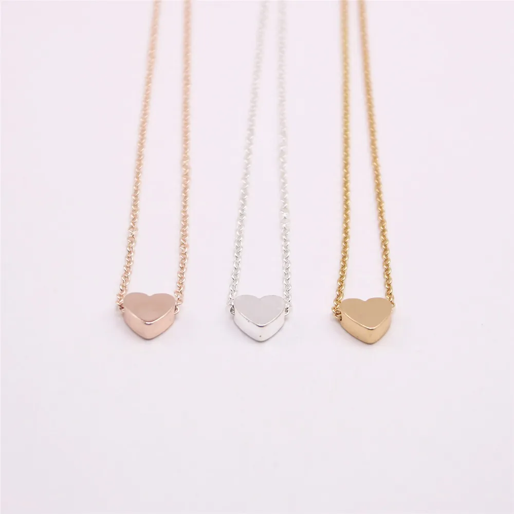 18k Gold Silver Plated Pendant Necklace Flat Bottom Solid Love Necklace Giften till Women193J