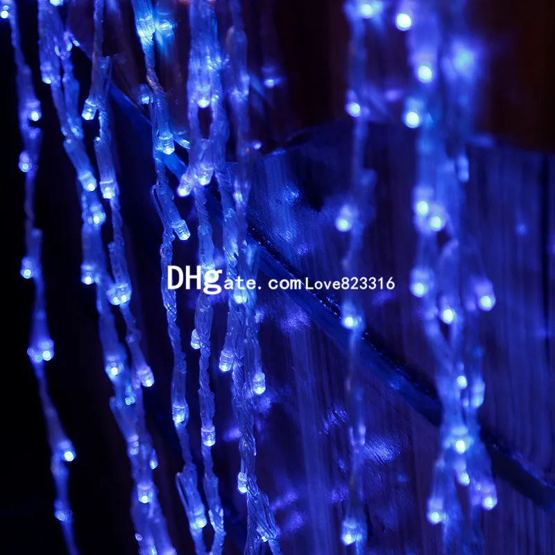 10 sztuk / partia LED Waterfall String Curtaine Light 6m * 3M 640 LED Przepływ wody Boże Narodzenie Dekoracji Wakacje Wakacje Wakacje Światła Wakacje