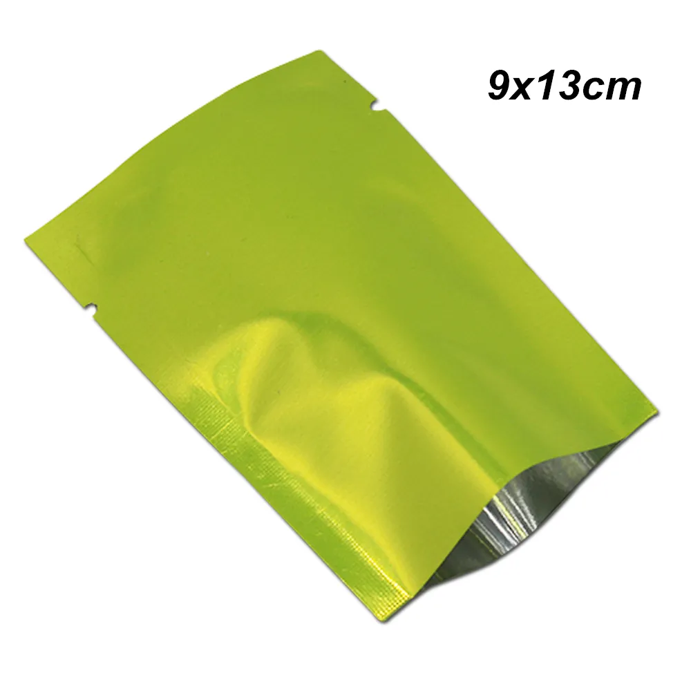 9x13cm Vert Open Top Food Valve Feuille d'aluminium Thermoscellage Sacs d'emballage pour Café Thé Poudre Mylar Foil Thermoscellage Sous Vide Pochette D'emballage