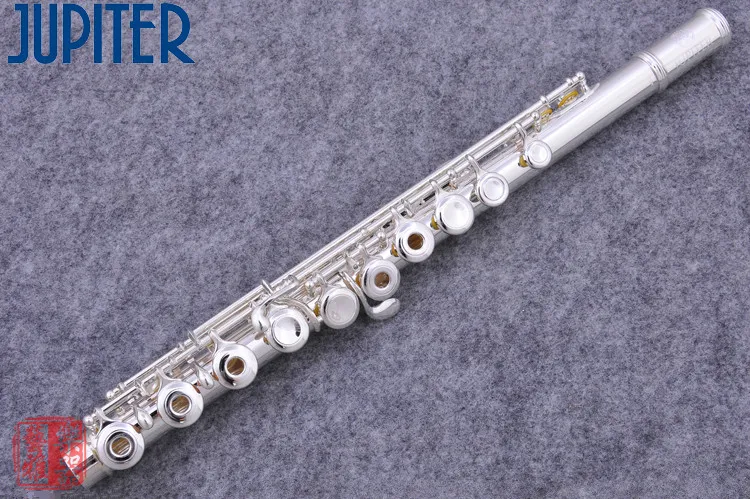 JUPITER JFL-711 RBES 17 Holes Open Flute C Tone Cupronickel Silver Plated Concert Flute With Case Cleaning Cloth Stick Gloves