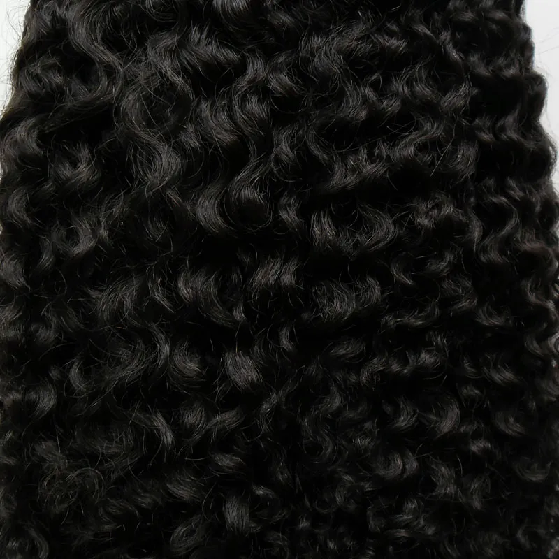 Mänskliga hårförlängningar Micro Loop 1g Curly 200g 1g / s 200s Kinky Curly Natural Hair Brazilian Micro Ring Loop Hårförlängningar