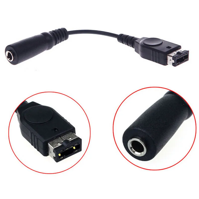 3,5 mm hörlurar hörlurar headset adapter led kabelomvandlare för gameboy Advance GBA SP DHL FedEx EMS gratis skepp