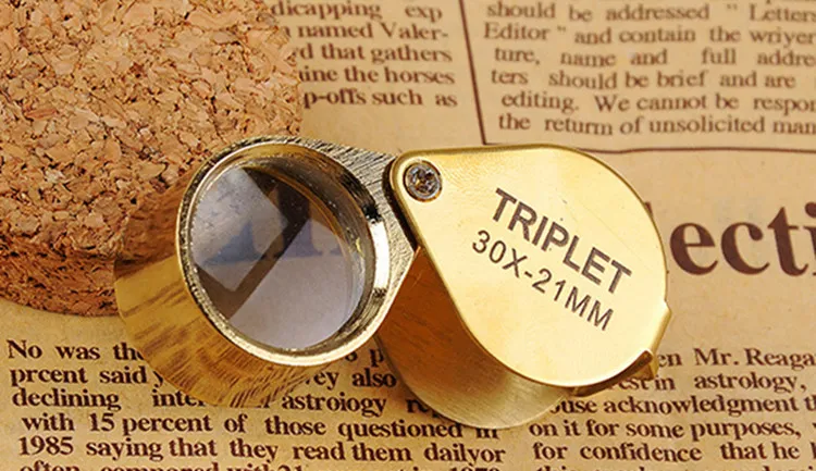 ポータブル30x電源21mmの宝石類の拡大鏡ゴールドアイルージュエリーストア絶妙な箱のDhlfreeshippingの最も低価格虫眼鏡