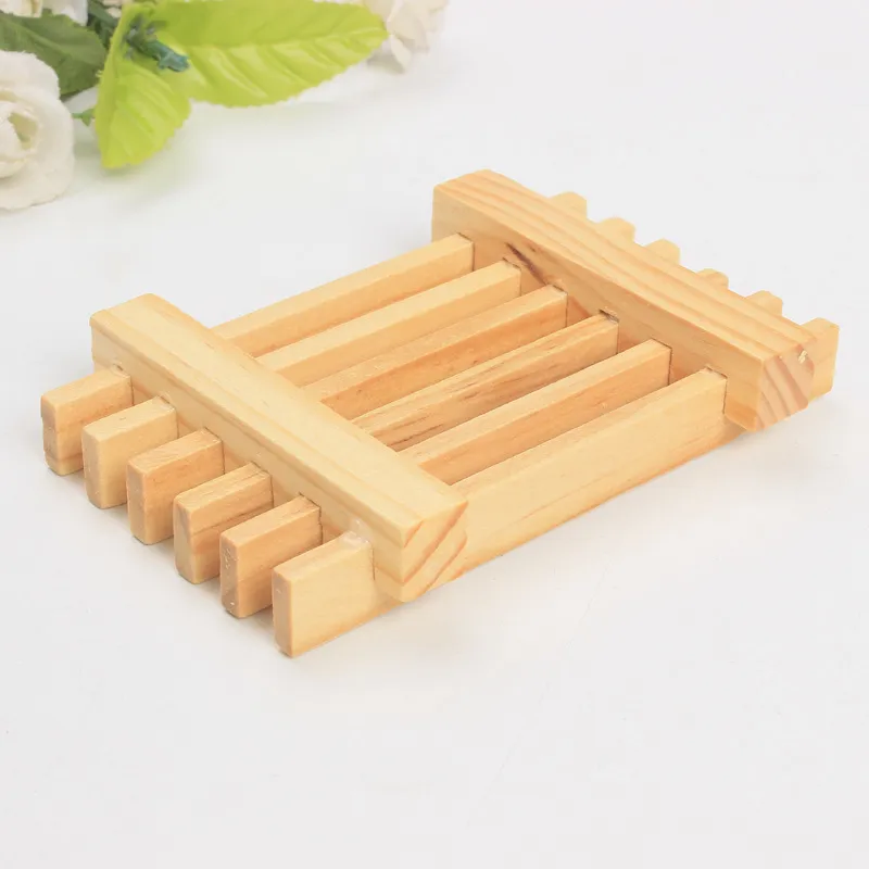 Jabonera de madera, soporte para bandeja, estante de almacenamiento para jabón, caja de bambú Natural, contenedor para baño, ducha, baño, venta al por mayor