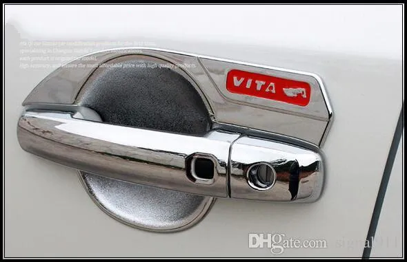 High quality ABS chrome door handle decorative guard cover+door handle decorative guard bowl with logo for Suzuki Vitara 2016-2019