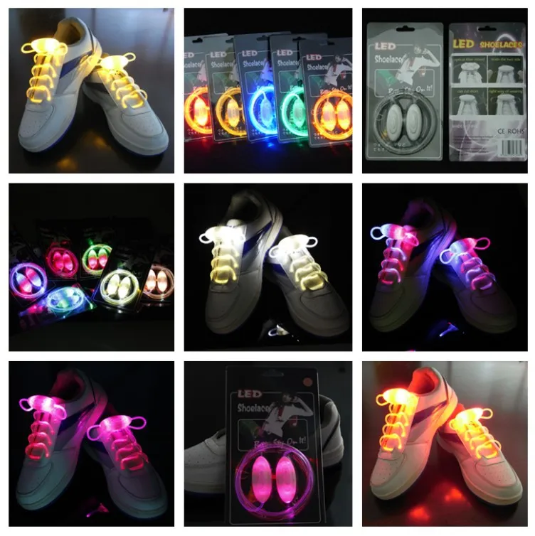 Gadget 3ème génération de lacets LED cool illuminent les lacets de chaussures avec 3 modes d'éclairage flash la nuit pour la fête, la danse hip-hop, le cyclisme, la randonnée, DHL Fedex UPS LIVRAISON GRATUITE