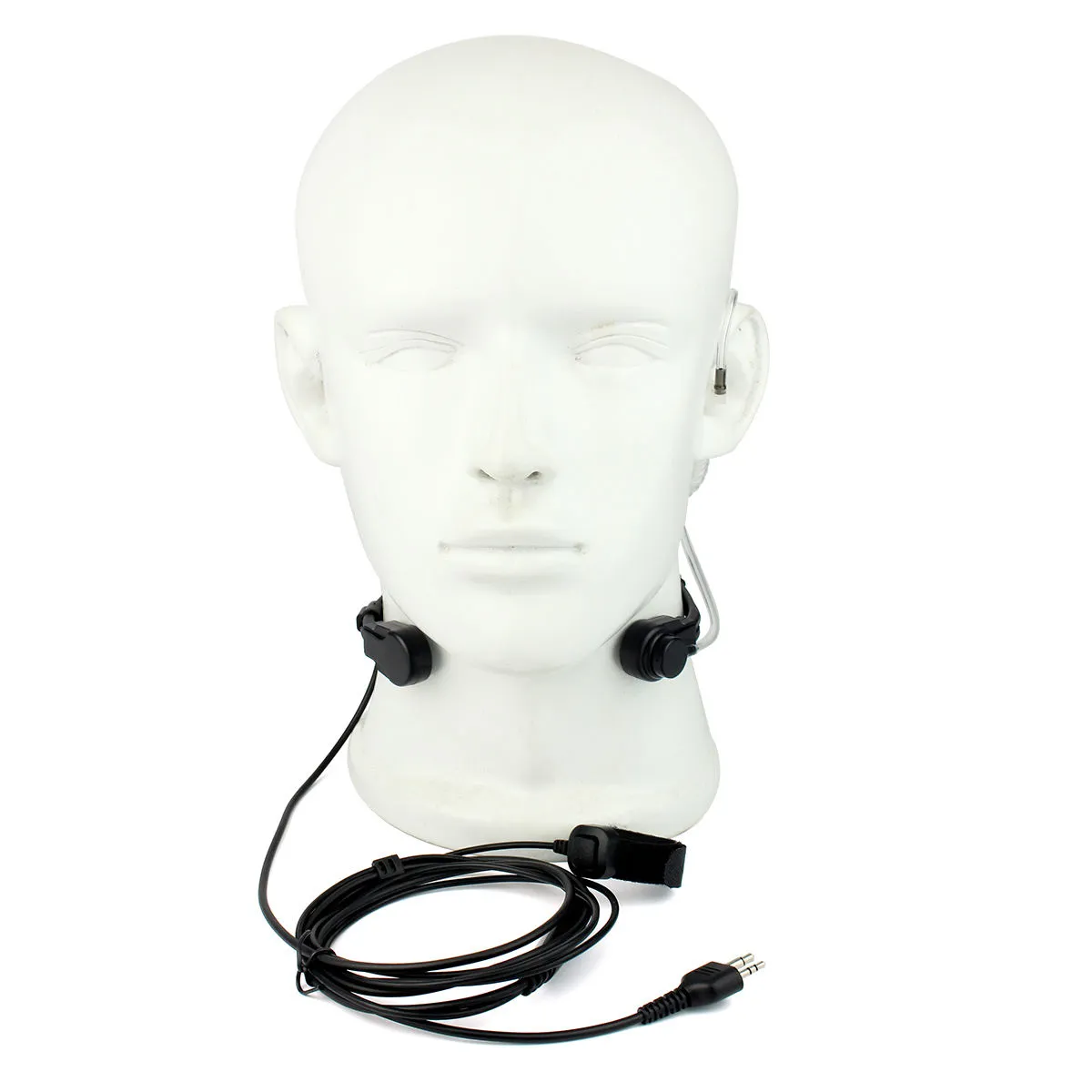 2PCS Midland Adjustable Throat Microphone with Acoustic Tube Finger PTT Earpiece