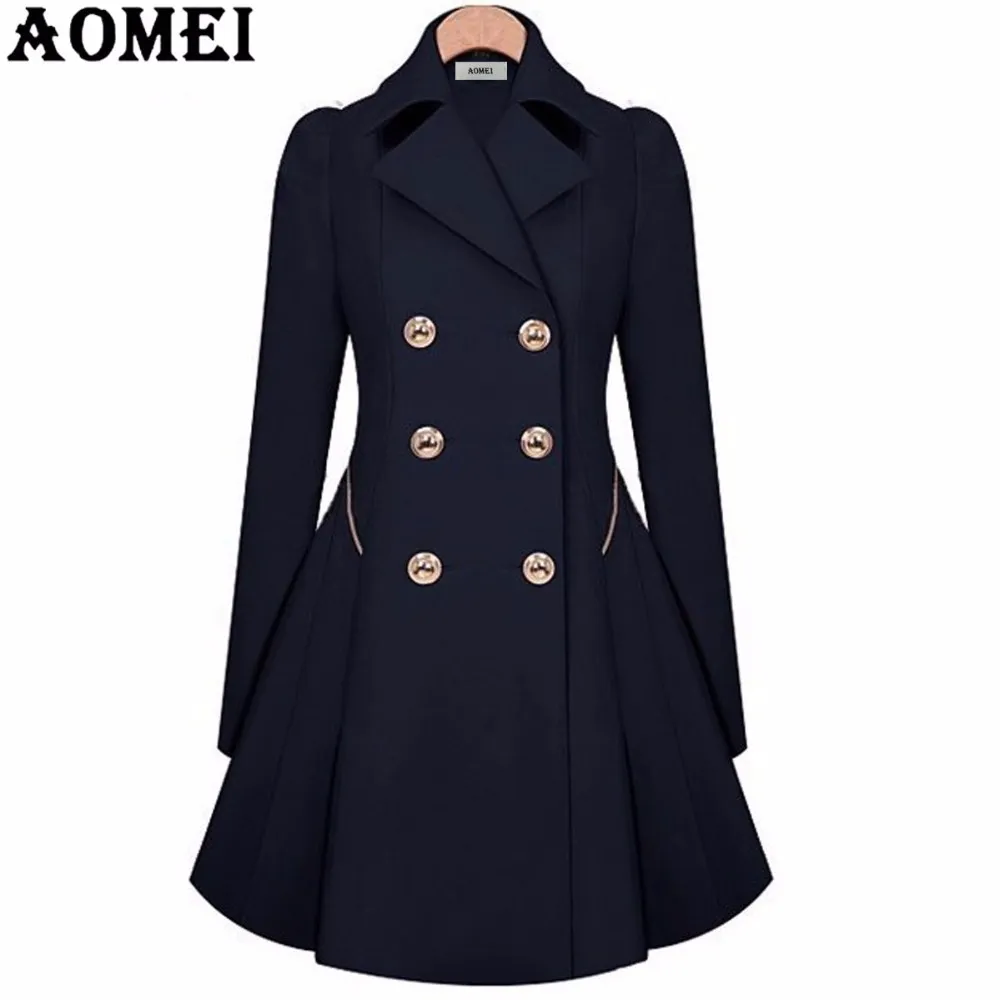 Womens Navy Windbreaker Coat, Long Elegant Style | DHgate