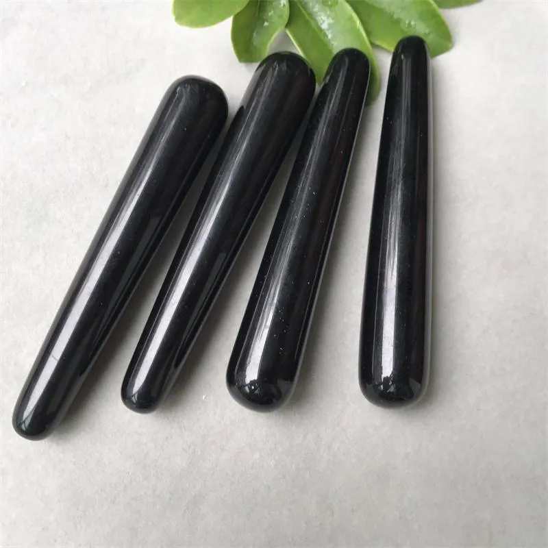 Natural Obsidian Quartz Crystal Healing Massage Wands Stone Massage Reiki Relaxation Point Stick Crystal Wand Healing